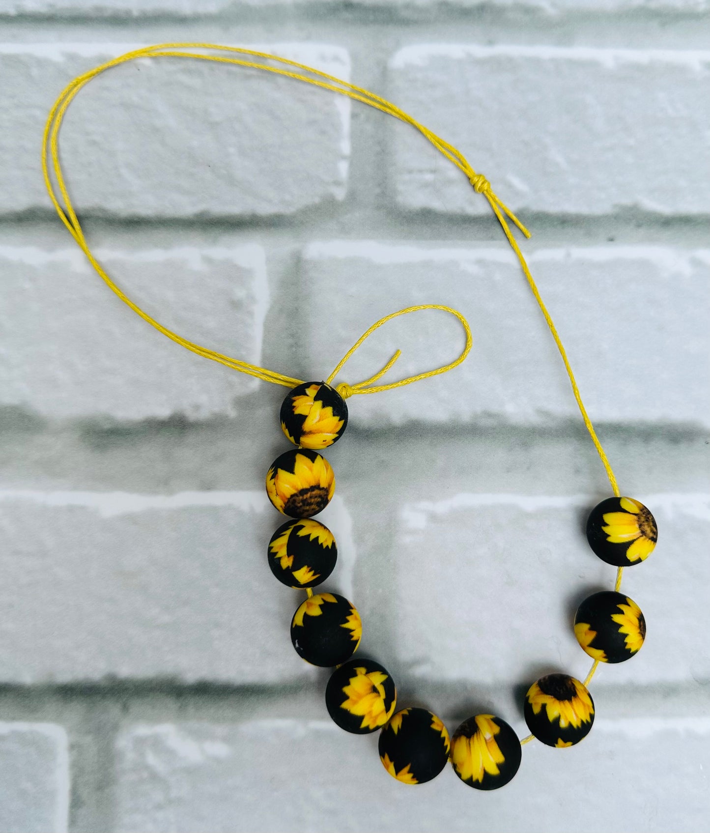 Sunflower beaded necklace