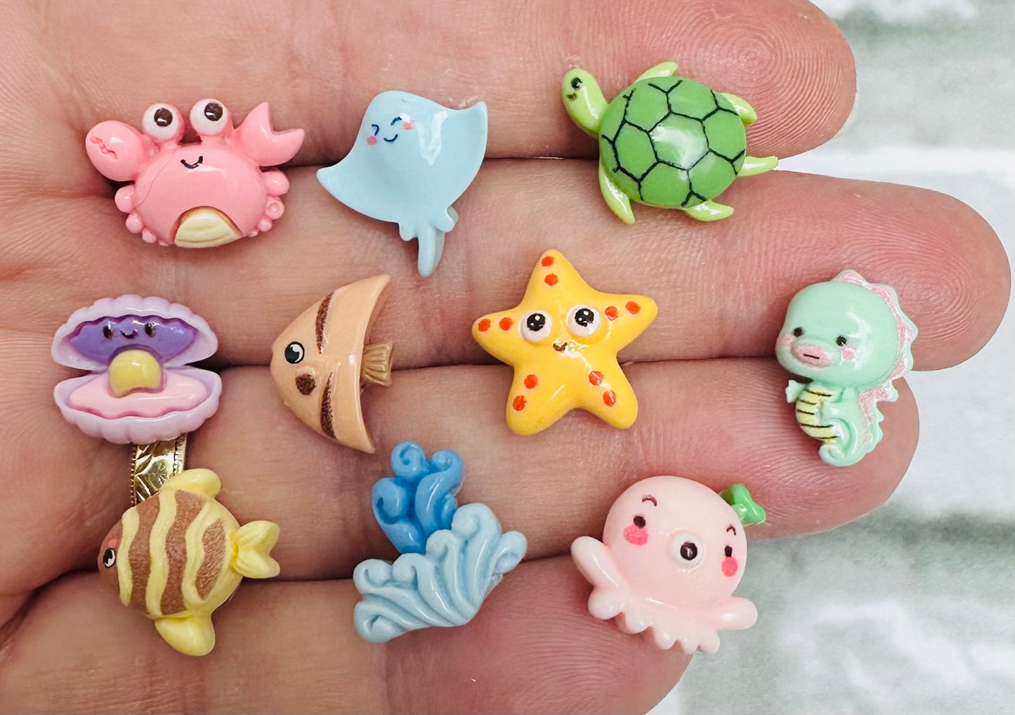 Sealife resin stud earrings 10 designs