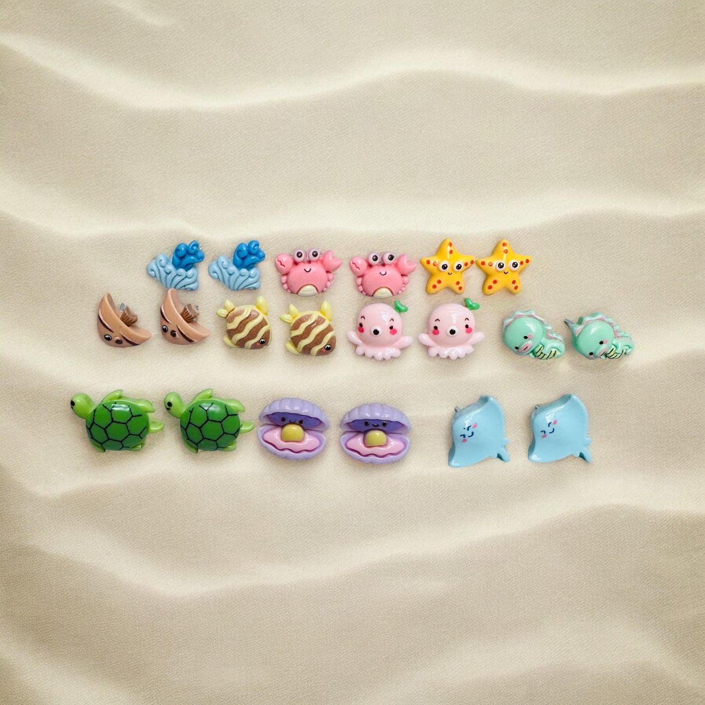 Sealife resin stud earrings 10 designs