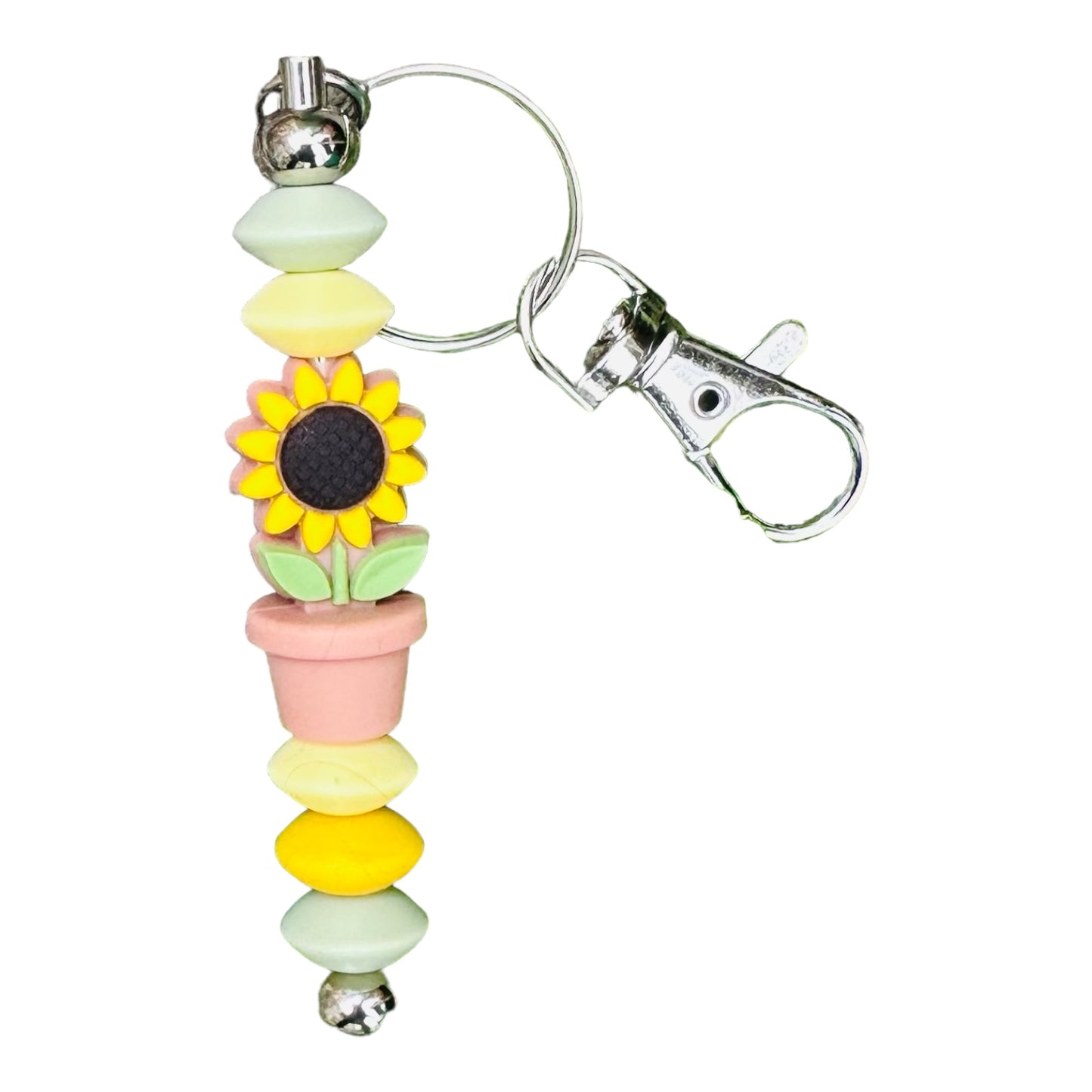 Sunflower Keyring Bag Charm beads