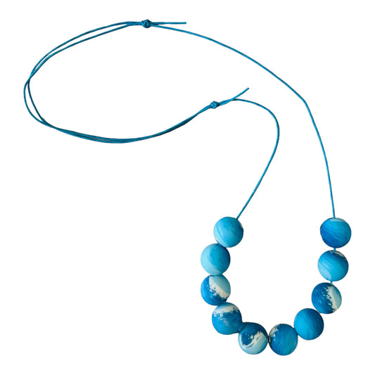 Blue Waves beaded necklace