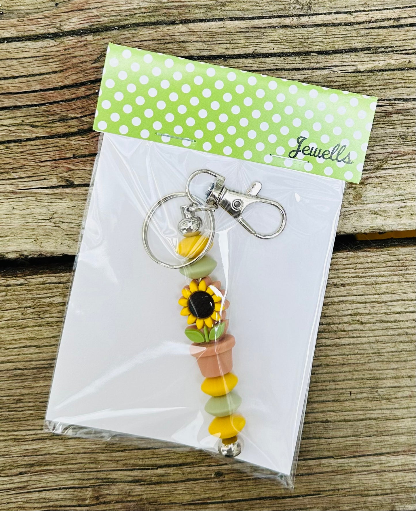 Sunflower Keyring Bag Charm beads