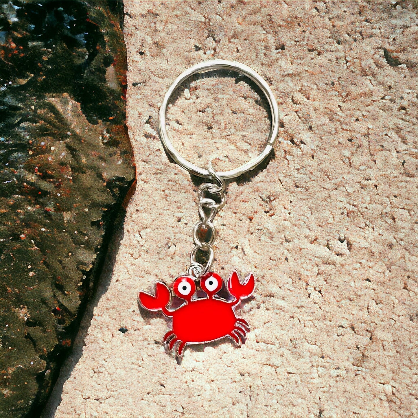 Crab enamel keyring