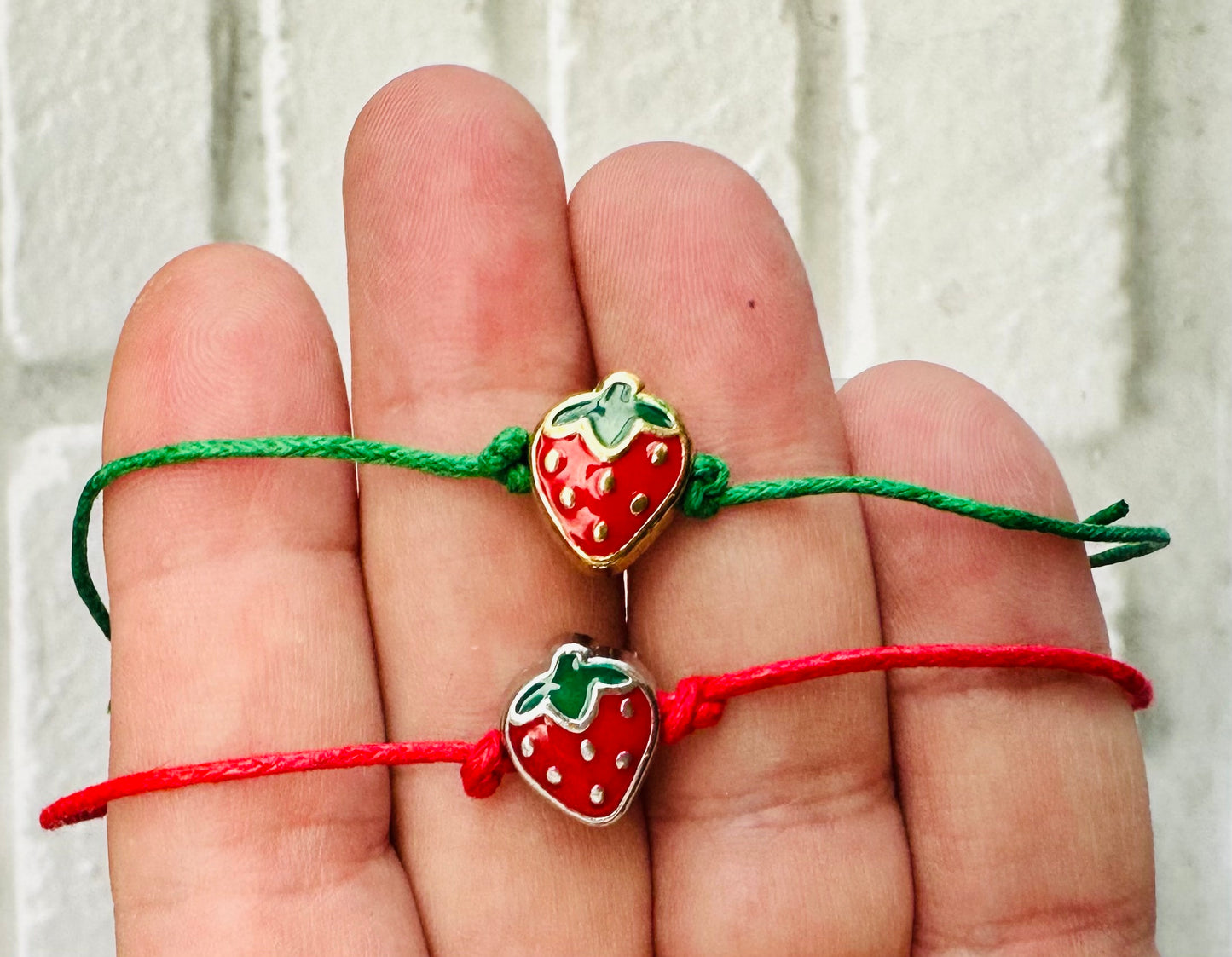 Strawberry Charm Wish Bracelet