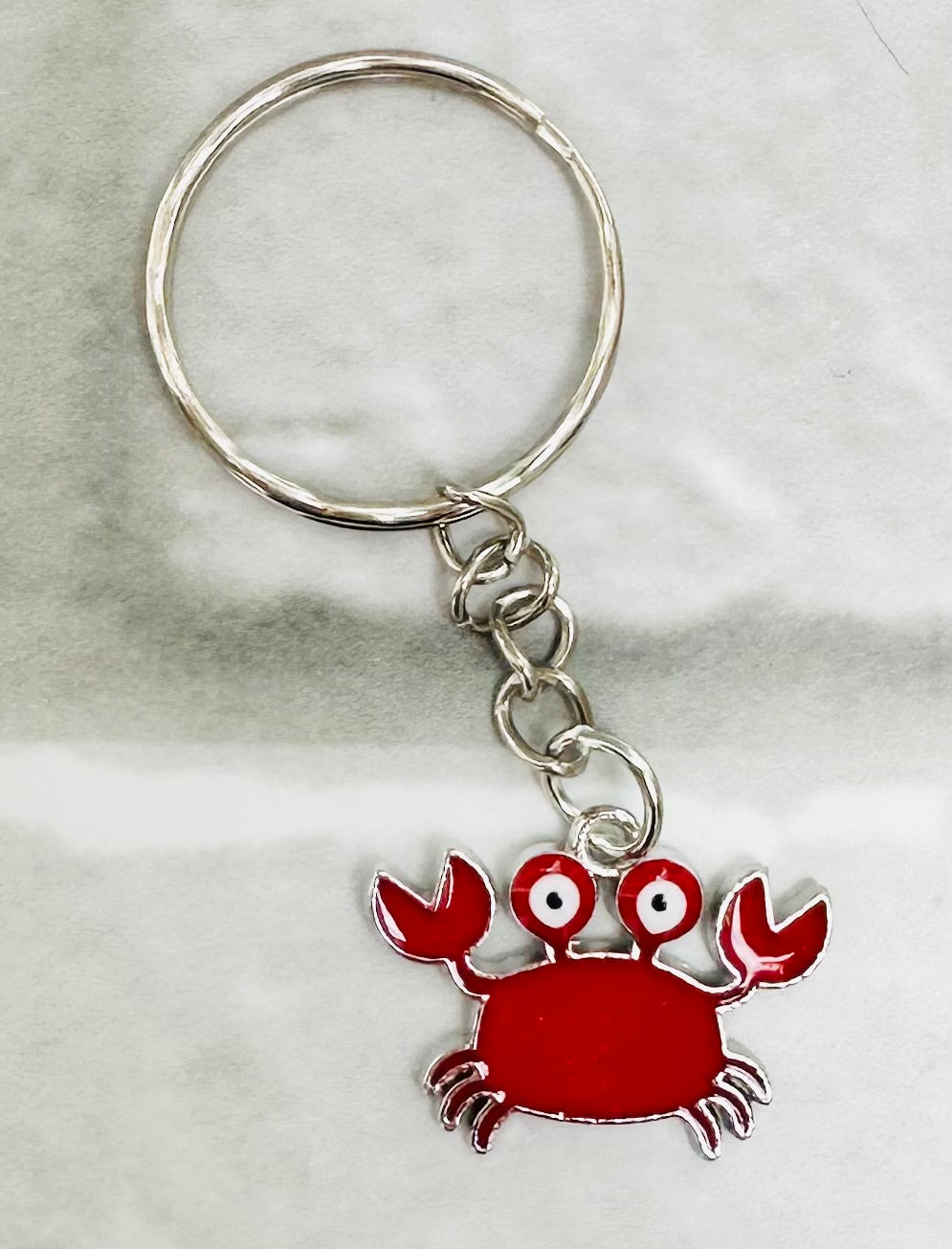 Crab enamel keyring