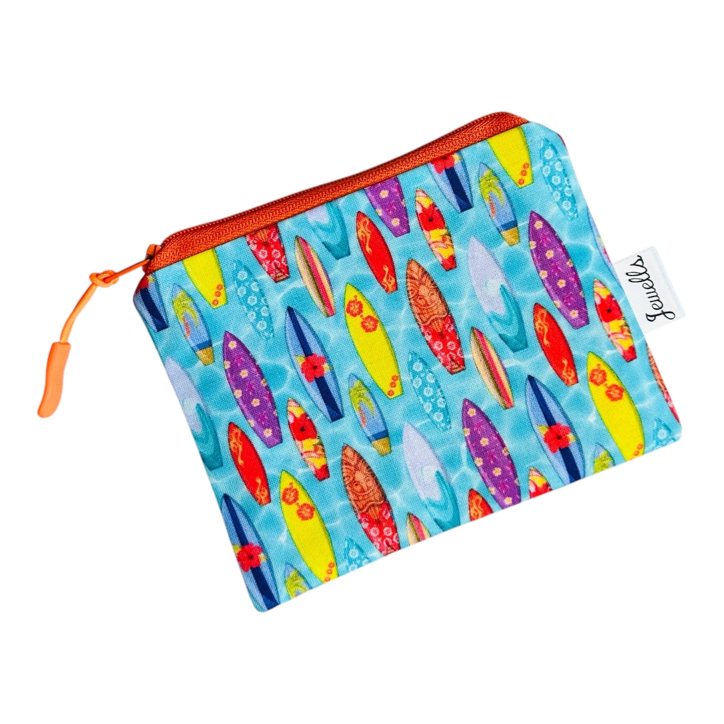Surfboards Surf fabric coin purse pouch turquoise