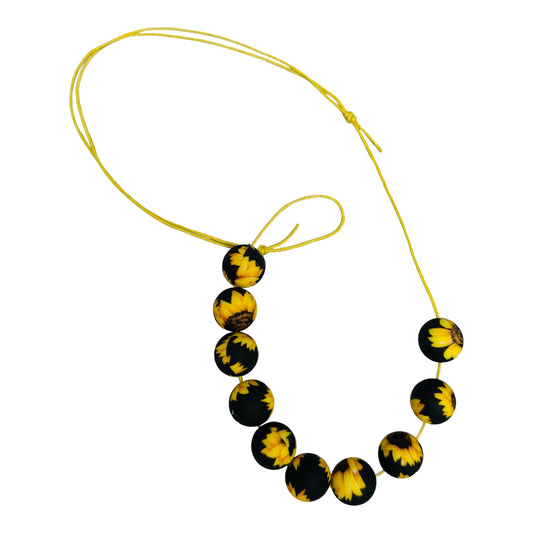 Sunflower beaded necklace