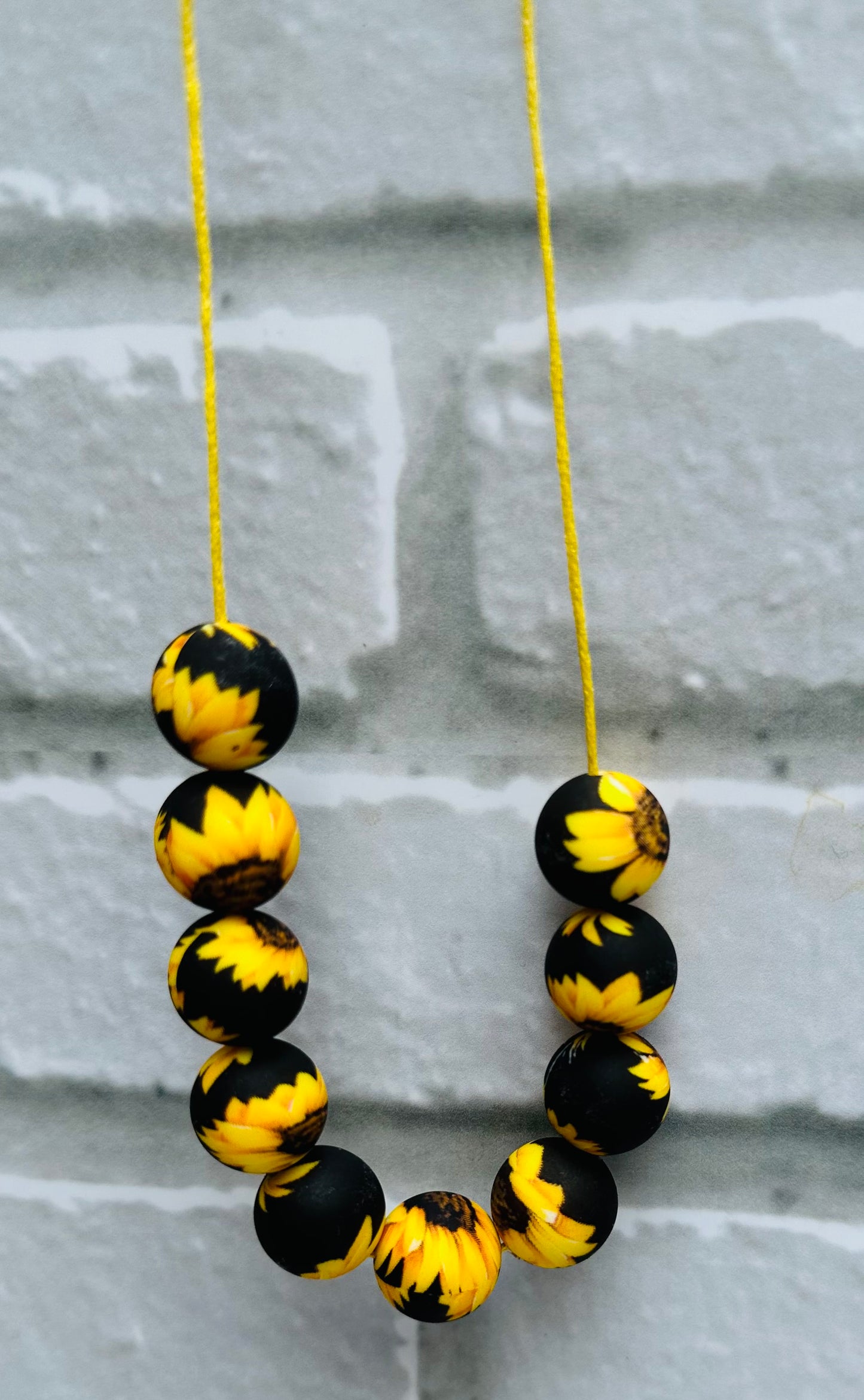 Sunflower beaded necklace