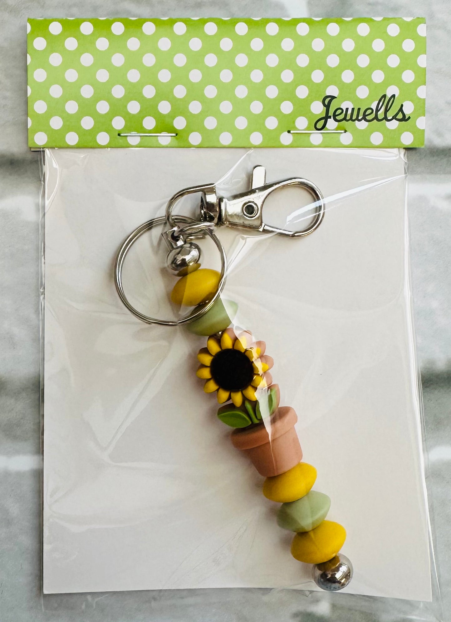 Sunflower Keyring Bag Charm beads