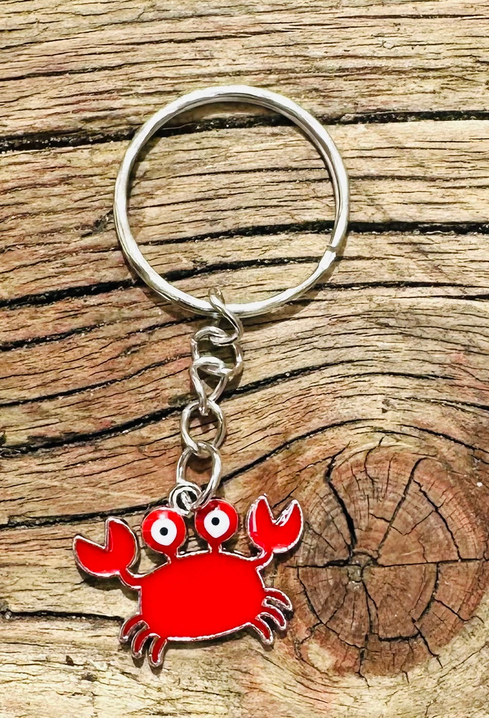 Crab enamel keyring