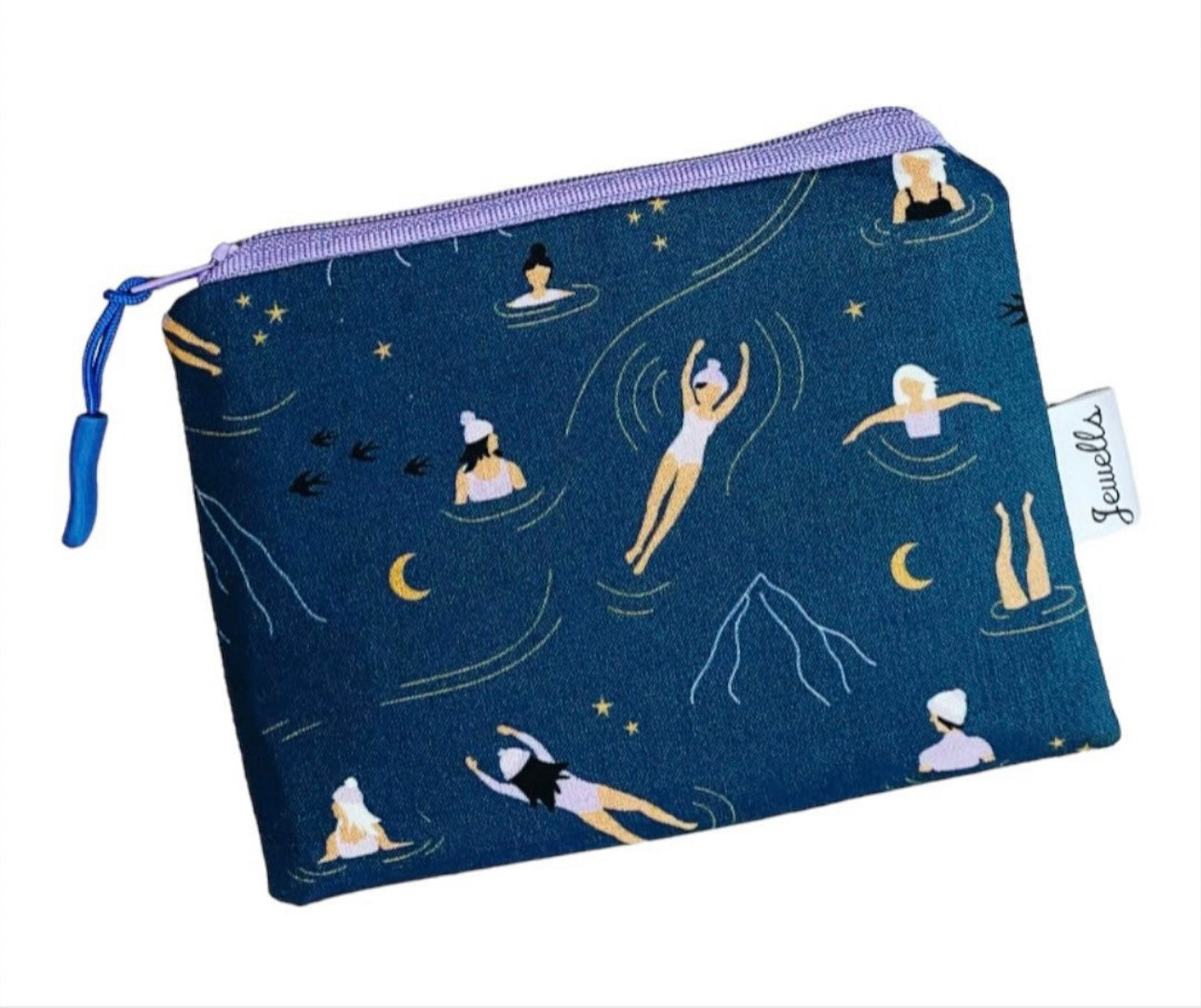 Swimmer fabric coin purse pouch Midnight