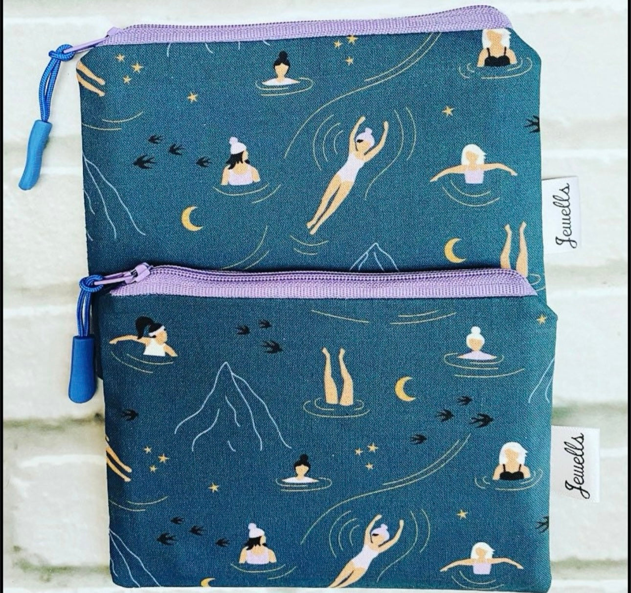 Swimmer fabric coin purse pouch Midnight