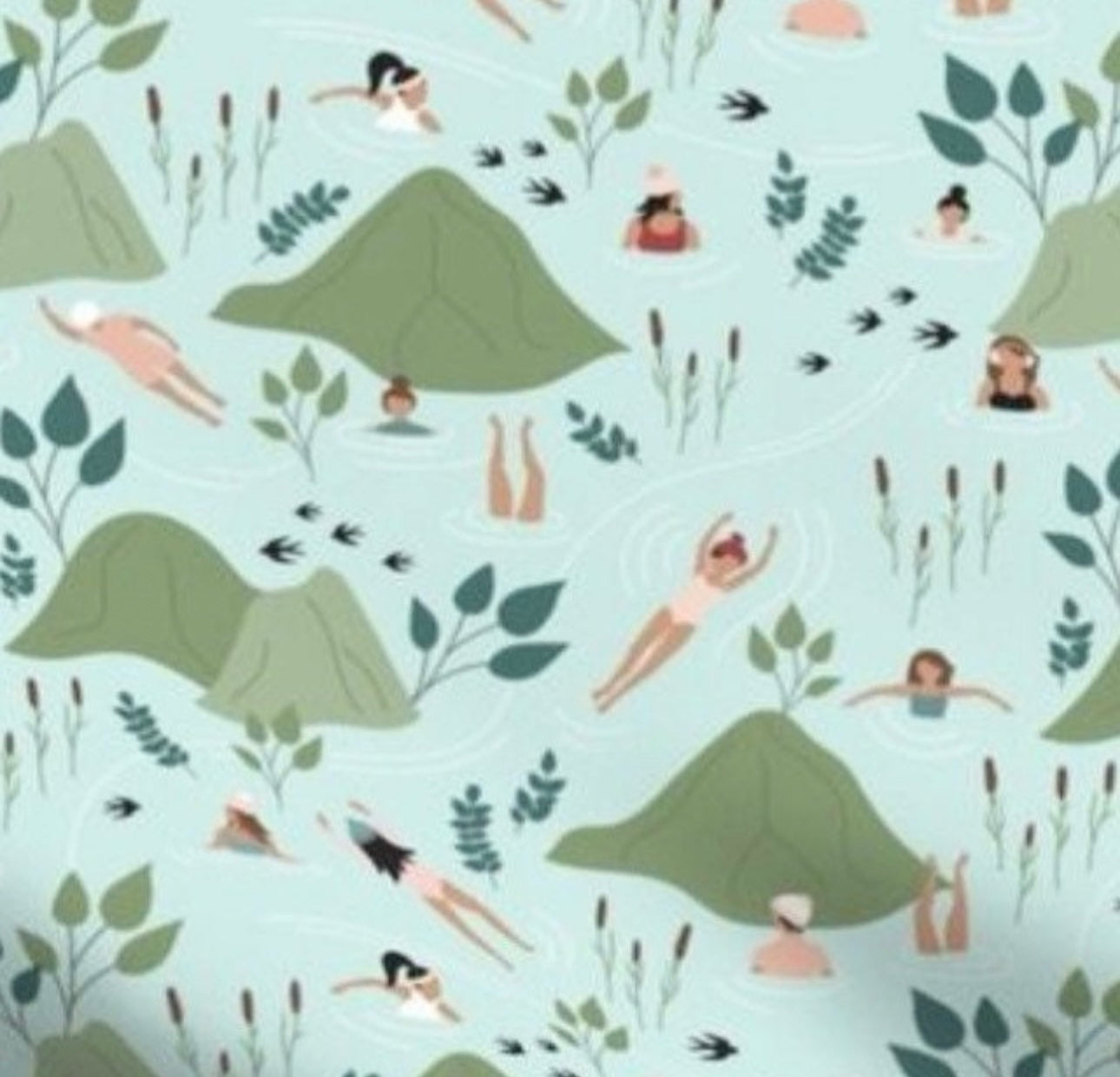 Wild River Swimming fabric coin purse pouch swim